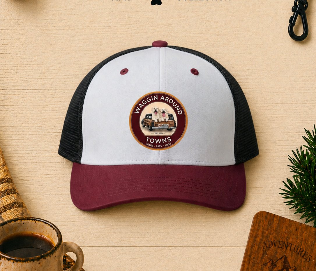 Cardinal hat … white front with burgundy brim and mesh back
