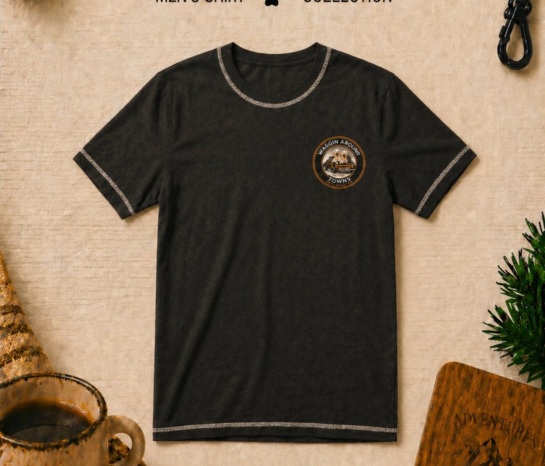 Heritage men's shirt … faded mineral-wash black with cream contrast stitching