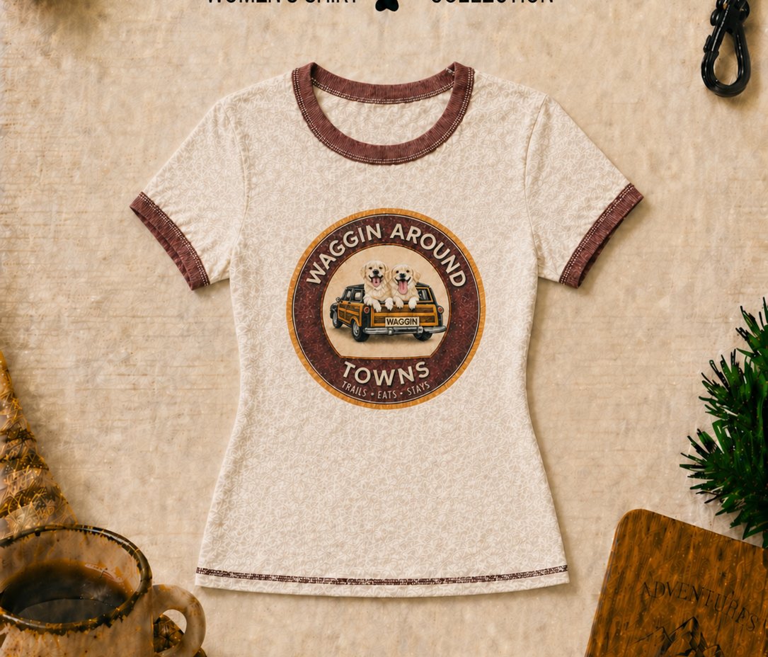 Cardinal women's shirt … cream body with burgundy ringer and full brand badge