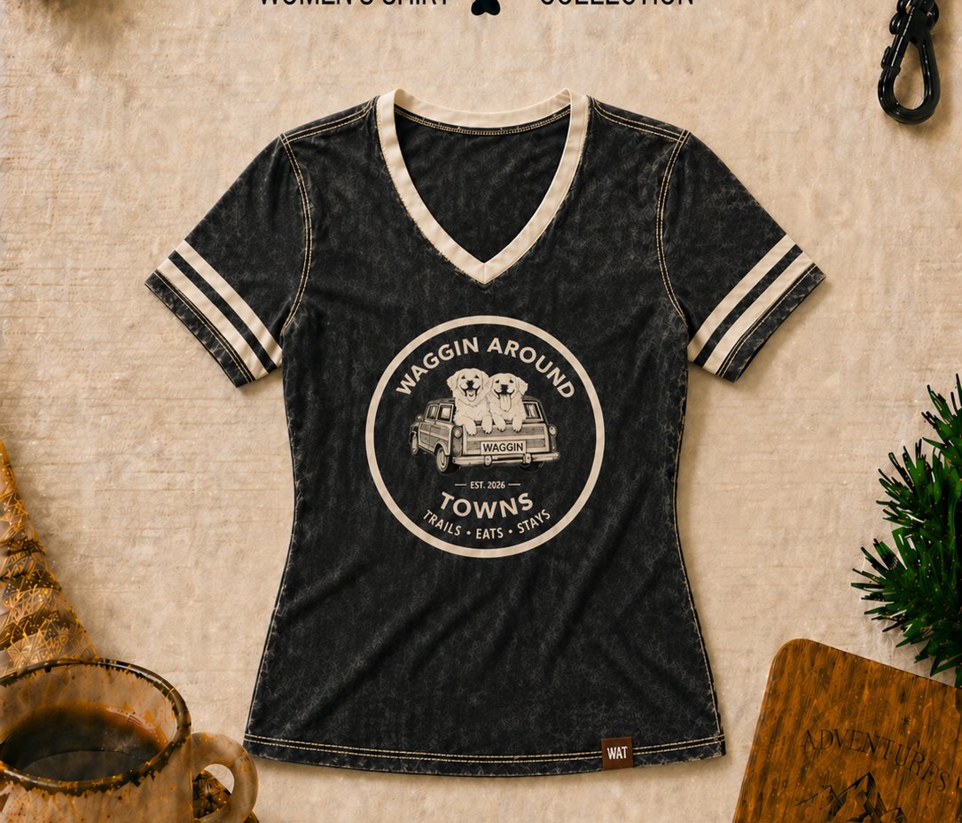 Tuxedo women's shirt … black V-neck with cream stripe sleeves and center badge