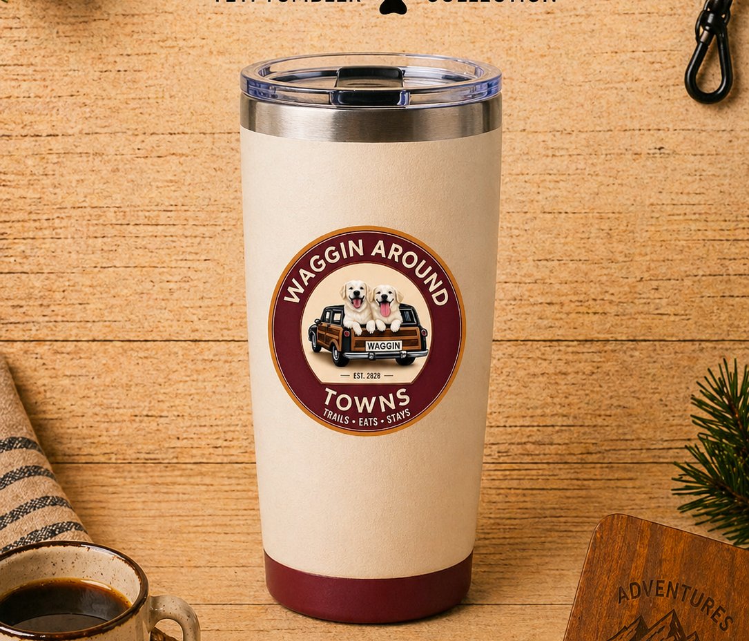 Cardinal Yeti tumbler … cream body with burgundy base and WAT badge