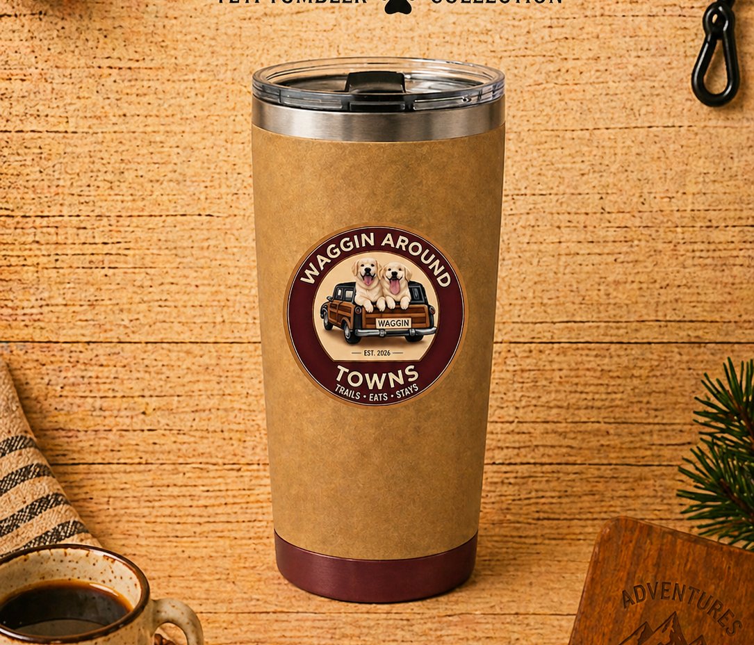 Drifter Yeti tumbler … sand body with burgundy base and WAT badge