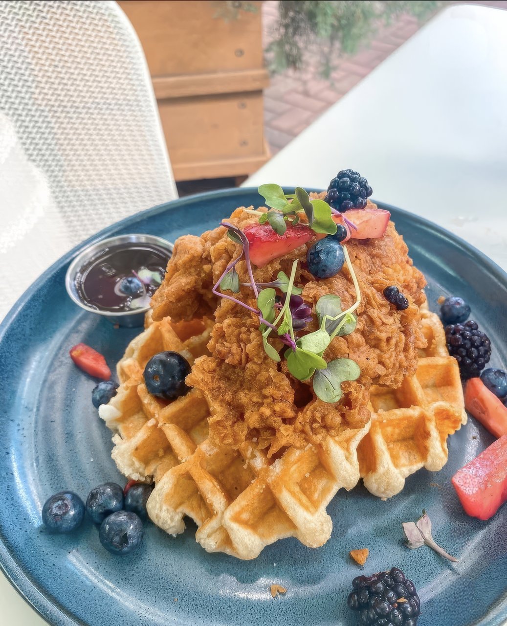 Collins Quarter chicken and waffle